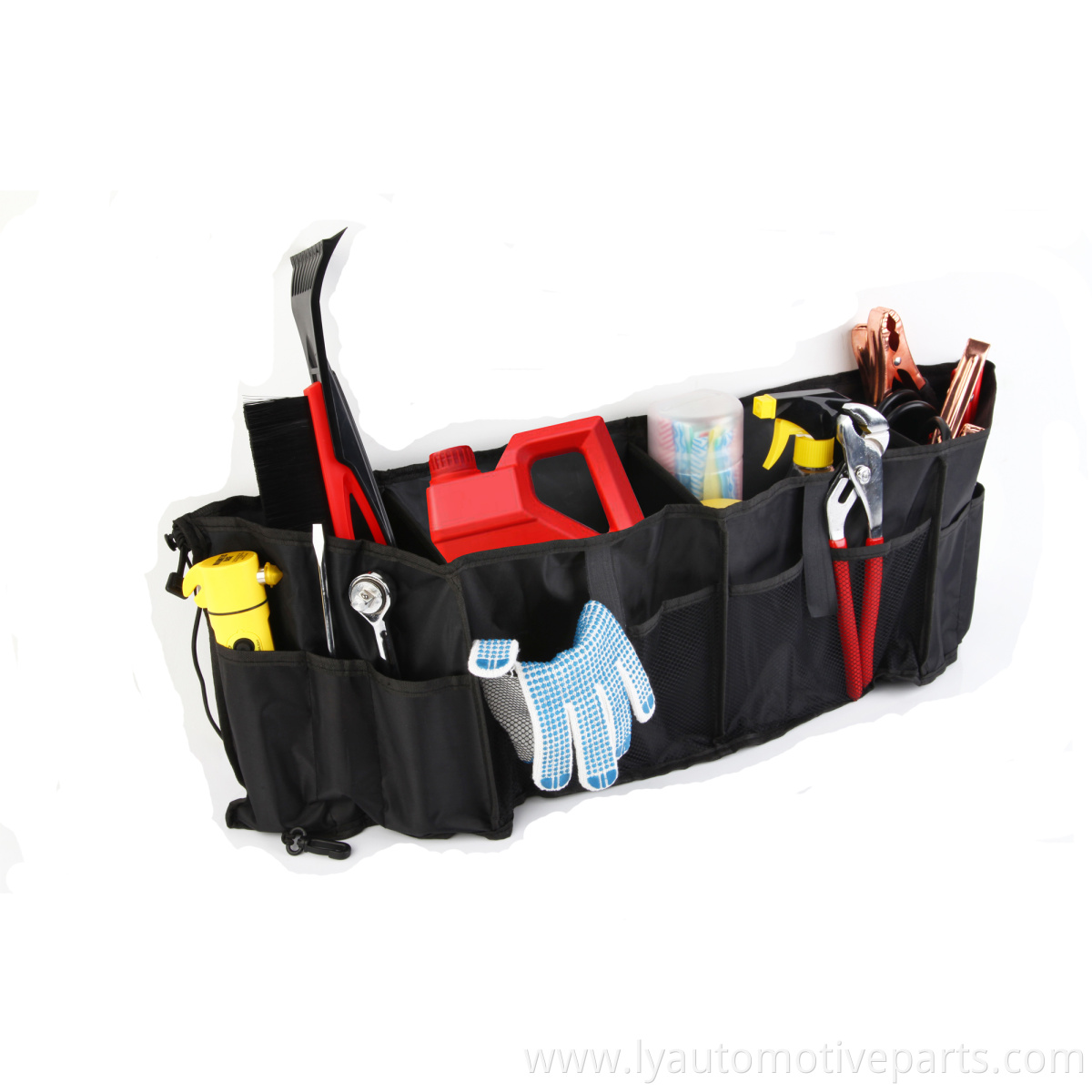 Trunk Organizer Back Seat Protector Storage Organizer Multi Compartments Collapsible Portable for SUV Car Truck Auto